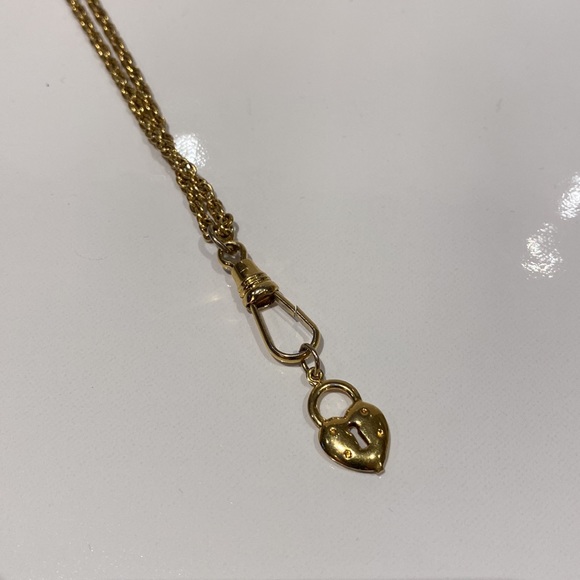 1928 vintage gold colour necklace with heart pendant - Picture 2 of 4